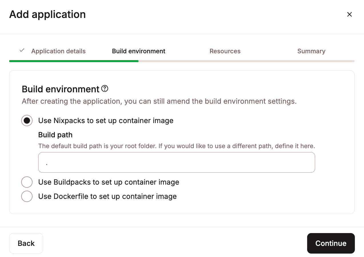 Configure your application's build environment.