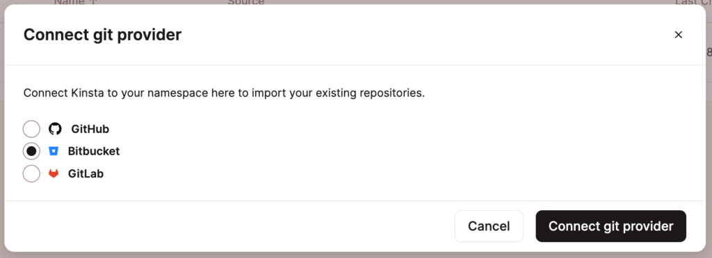 Connect Sevalla with your Bitbucket account.
